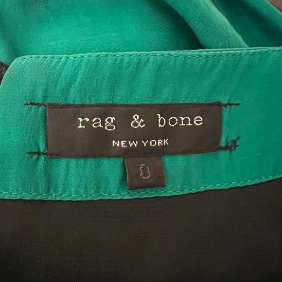 rag & bone beautiful silk emerald dress black lattice exposed zipper on back - Picture 8 of 13